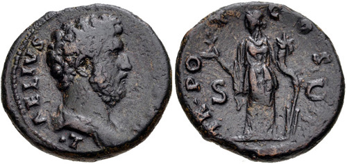 aelius roman coin as